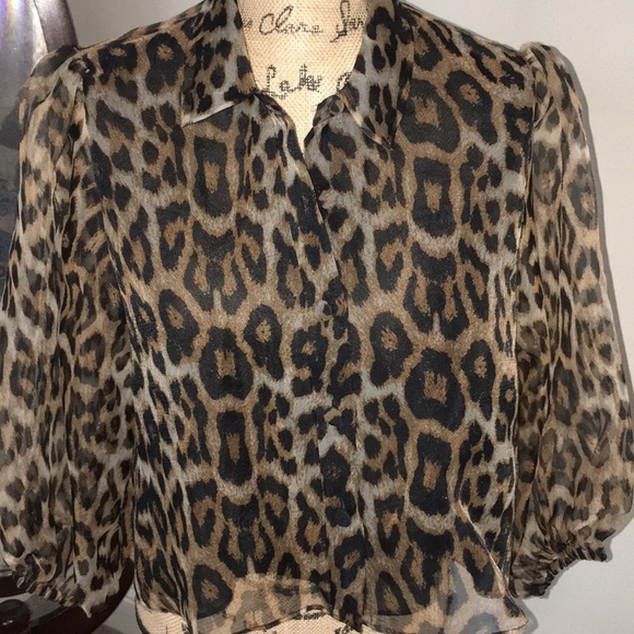 Zara organza wood print blouse - Picture 5 of 7